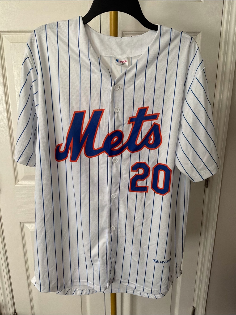 New York Mets #20 Pinstripe Alonso Jersey - White/Blue/Orange